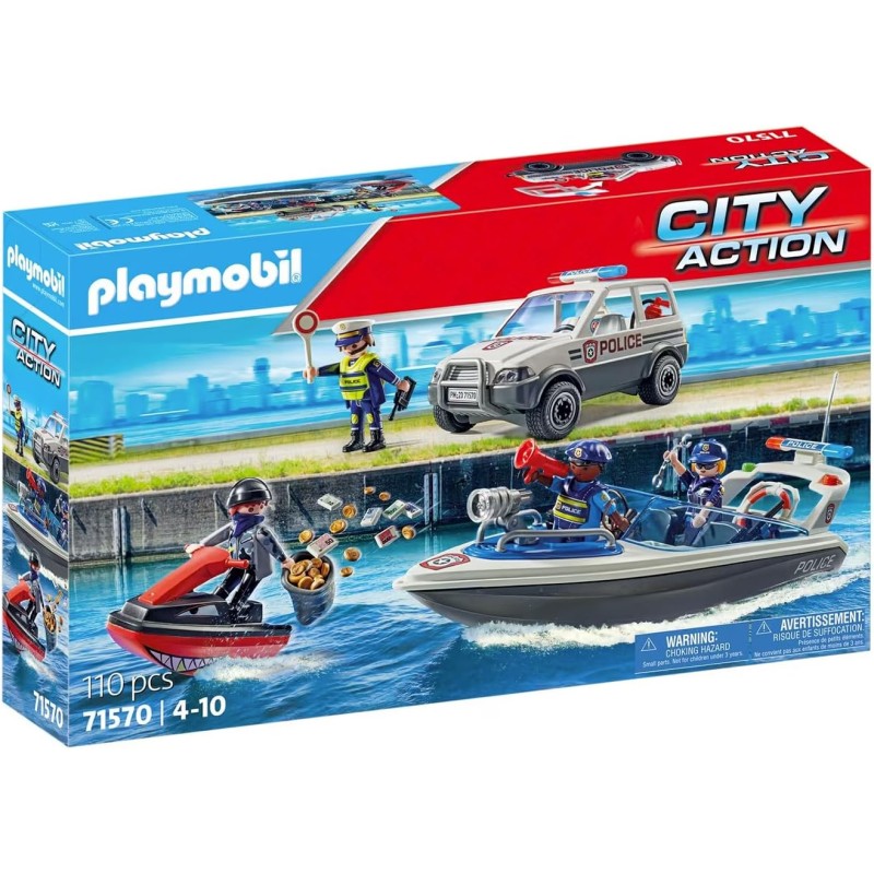 PLAYMOBIL City Action 71570 Inseguimento della polizia in acqua
