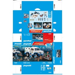 PLAYMOBIL Action Heroes 71597 Furgone Portavalori, inseguimento mozzafiato, tra cui tre poliziotti, un ladro in moto e un cane 