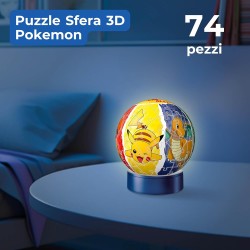 Ravensburger - Puzzle 3d Night Lamp Pokemon Led | Puzzle 3d Bambini 6 Anni O Più | Pokeball Pokemon | Modellismo Da Costruire B