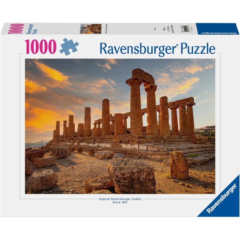 Ravensburger - Puzzle 1000 Pezzi Valle Dei Templi Agrigento​ | Puzzle 1000 Pezzi Paesaggi Con Una Misura Di 70x50 Cm | Regalo P