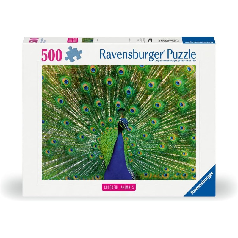 Ravensburger - Puzzle 500 Pezzi Pavone | Puzzle Per Adulti 500 Pezzi | Puzzle Adulti Per Bambini Dai 14 Anni In Su | Regalo Com