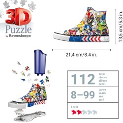 Ravensburger - Puzzle 3d Portapenne Sneaker Sonic | Puzzle 3d Bambini A Partire Dagli 8 Anni | Modellismo Da Costruire Bambini 