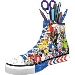 Ravensburger - Puzzle 3d Portapenne Sneaker Sonic | Puzzle 3d Bambini A Partire Dagli 8 Anni | Modellismo Da Costruire Bambini 