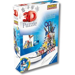 Ravensburger - Puzzle 3d Portapenne Sneaker Sonic | Puzzle 3d Bambini A Partire Dagli 8 Anni | Modellismo Da Costruire Bambini 