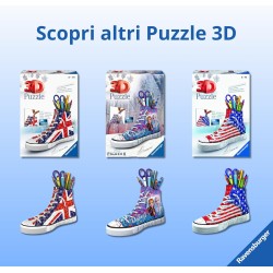 Ravensburger - Puzzle 3d Portapenne Sneaker Sonic | Puzzle 3d Bambini A Partire Dagli 8 Anni | Modellismo Da Costruire Bambini 