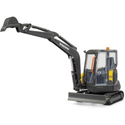 BRUDER 02465 - Escavatore compatto Volvo ECR40-1:16 veicolo da costruzione, cantiere, pala escavatrice, operaio, macchina da co