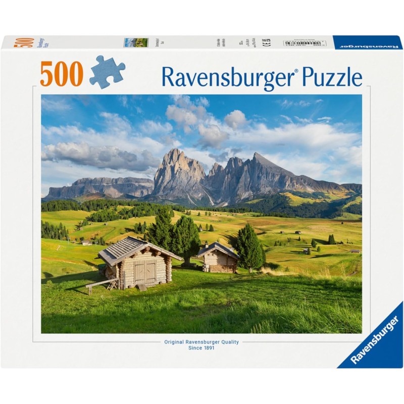 Ravensburger - Puzzle 500 Pezzi Alpe Di Siusi​ | Puzzle Per Adulti E Tutta La Famiglie | Dimensione Di 49x36 Cm | Regalo Adulti