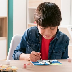 Ravensburger - Creart Serie D La Famiglia di Pinguini | Kit Pittura Bambini | Dipingere con I Numeri Include Tutto Il Necessari