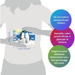 Ravensburger - Creart Serie D La Famiglia di Pinguini | Kit Pittura Bambini | Dipingere con I Numeri Include Tutto Il Necessari