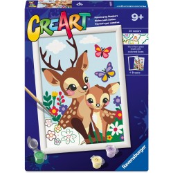 Ravensburger - Creart Serie D Adorabili Cerbiatti | Kit Pittura Bambini | Dipingere con I Numeri Include Tutto Il Necessario | 