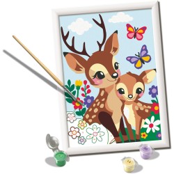 Ravensburger - Creart Serie D Adorabili Cerbiatti | Kit Pittura Bambini | Dipingere con I Numeri Include Tutto Il Necessario | 