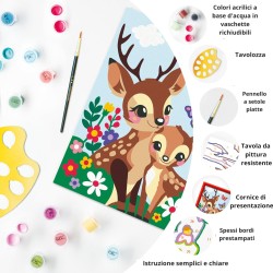 Ravensburger - Creart Serie D Adorabili Cerbiatti | Kit Pittura Bambini | Dipingere con I Numeri Include Tutto Il Necessario | 