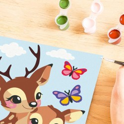 Ravensburger - Creart Serie D Adorabili Cerbiatti | Kit Pittura Bambini | Dipingere con I Numeri Include Tutto Il Necessario | 
