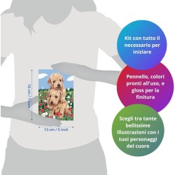 Ravensburger - CreArt Serie E: Golden Retriever Coccolosi, Dipingere con i Numeri, Kit Pittura Bambini, Cornice Inclusa, Gioco 