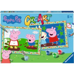 Ravensburger - Creart Serie Junior 2 X Peppa Pig | Kit Pittura Bambini | Dipingere Con I Numeri Include Tutto Il Necessario | G