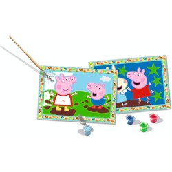 Ravensburger - Creart Serie Junior 2 X Peppa Pig | Kit Pittura Bambini | Dipingere Con I Numeri Include Tutto Il Necessario | G