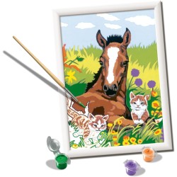Ravensburger - Creart Serie D: Puledro Con Gattini | Dipingere Con I Numeri Bambini 18x24cm | Giochi Creativi Bambina 9 Anni | 