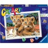 Ravensburger - Creart Serie D Cuccioli Di Leone | Kit Pittura Bambini | Dipingere Con I Numeri Include Tutto Il Necessario | Gi