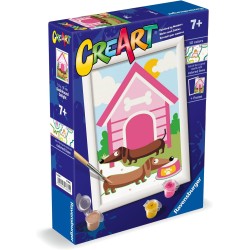 Ravensburger - Creart Serie E Cagnolino Trendy | Kit Pittura Bambini | Dipingere Con I Numeri Include Tutto Il Necessario | Gio