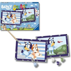Ravensburger - Creart Serie Junior 2 X Bluey | Giochi Bambini 5 Anni | Dipingere con I Numeri | Regalo Bambino 5 Anni | Kit Pit