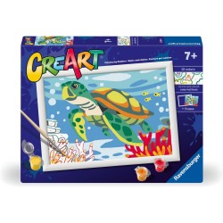Ravensburger - Creart Tartaruga Marina | Kit Pittura Bambini | Dipingere Con I Numeri Include Tutto Il Necessario | Giochi Bamb