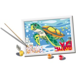 Ravensburger - Creart Tartaruga Marina | Kit Pittura Bambini | Dipingere Con I Numeri Include Tutto Il Necessario | Giochi Bamb