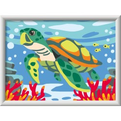 Ravensburger - Creart Tartaruga Marina | Kit Pittura Bambini | Dipingere Con I Numeri Include Tutto Il Necessario | Giochi Bamb