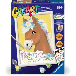 Ravensburger - Creart Serie D Cavallo Tra I Fiori | Kit Pittura Bambini | Dipingere Con I Numeri Include Tutto Il Necessario | 