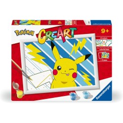 Ravensburger - Creart Serie D Pokémon Pikachu | Kit Pittura Bambini | Dipingere Con I Numeri Include Tutto Il Necessario | Gioc