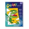 Ravensburger - CreArt: Libro da Colorare, Spaventosi Dinosauri, Bambini 5 anni, dipingere con i numeri, giochi educativi e di v