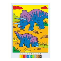 Ravensburger - CreArt: Libro da Colorare, Spaventosi Dinosauri, Bambini 5 anni, dipingere con i numeri, giochi educativi e di v