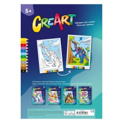 Ravensburger - CreArt: Libro da Colorare, Spaventosi Dinosauri, Bambini 5 anni, dipingere con i numeri, giochi educativi e di v