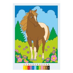 Ravensburger - CreArt: Libro da Colorare, Teneri Cavalli, Bambini 5 anni, Dipingere con i Numeri, Giochi Educativi e di Viaggio