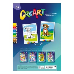 Ravensburger - CreArt: Libro da Colorare, Adorabili Cuccioli di animali, Bambini 5 anni, dipingere con i numeri, giochi educati