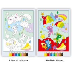 Ravensburger - CreArt: Libro da Colorare, La fantastica terra arcobaleno, Bambini 5 anni, dipingere con i numeri, giochi educat