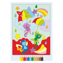 Ravensburger - CreArt: Libro da Colorare, La fantastica terra arcobaleno, Bambini 5 anni, dipingere con i numeri, giochi educat