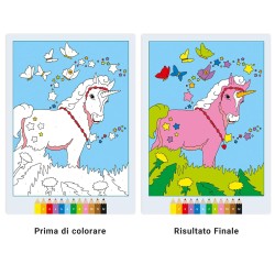 Ravensburger - CreArt: Libro da Colorare, Magici pony, Bambini 5 anni, dipingere con i numeri, giochi educativi e di viaggio