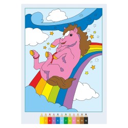 Ravensburger - CreArt: Libro da Colorare, Magici pony, Bambini 5 anni, dipingere con i numeri, giochi educativi e di viaggio