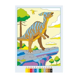 Ravensburger - CreArt: Libro da Colorare, Spaventosi Dinosauri, Bambini 7 anni, dipingere con i numeri, giochi educativi e di v