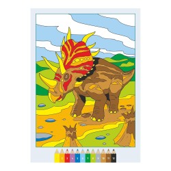 Ravensburger - CreArt: Libro da Colorare, Spaventosi Dinosauri, Bambini 7 anni, dipingere con i numeri, giochi educativi e di v