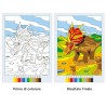 Ravensburger - CreArt: Libro da Colorare, Spaventosi Dinosauri, Bambini 7 anni, dipingere con i numeri, giochi educativi e di v