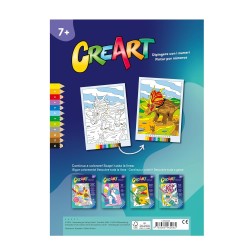 Ravensburger - CreArt: Libro da Colorare, Spaventosi Dinosauri, Bambini 7 anni, dipingere con i numeri, giochi educativi e di v