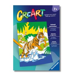 Ravensburger - CreArt: Libro da Colorare, Animali pericolosi, Bambini 7 anni, dipingere con i numeri, giochi educativi e di via