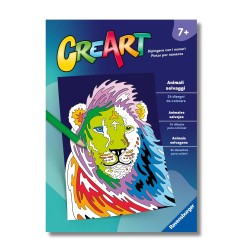 Ravensburger - CreArt: Libro da Colorare, Animali selvaggi, Bambini 7 anni, dipingere con i numeri, giochi educativi e di viagg
