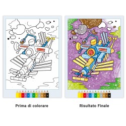 Ravensburger - CreArt: Carta Magica, Lo spazio infinito, Spaventosi Dinosauri, Bambini 5 anni, dipingere con i numeri, giochi e