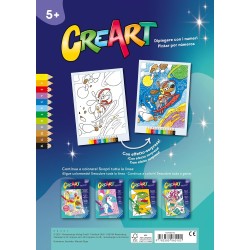Ravensburger - CreArt: Carta Magica, Lo spazio infinito, Spaventosi Dinosauri, Bambini 5 anni, dipingere con i numeri, giochi e