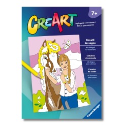 Ravensburger - CreArt: Libro da Colorare, Cavalli, Bambini 7 anni, dipingere con i numeri, giochi educativi e di viaggio