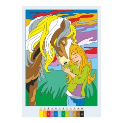 Ravensburger - CreArt: Libro da Colorare, Cavalli, Bambini 7 anni, dipingere con i numeri, giochi educativi e di viaggio