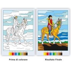 Ravensburger - CreArt: Libro da Colorare, Cavalli, Bambini 7 anni, dipingere con i numeri, giochi educativi e di viaggio