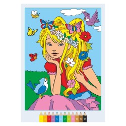 Ravensburger - CreArt: Libro da Colorare, Fate, elfi e sirene, Bambini 7 anni, dipingere con i numeri, giochi educativi e di vi